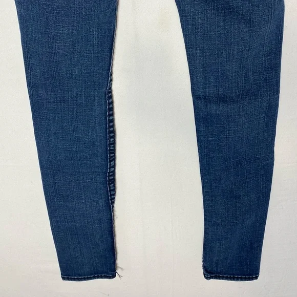 Vintage Y2K True Religion Distressed Dark Wash Ultra Low Rise Skinny Jeans 26 - Picture 14 of 16